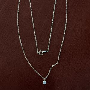 Solid 14k Gold Minimalist Diamond Solitaire  Necklace